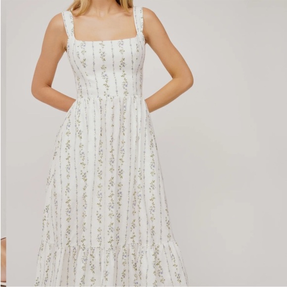 Reformation Bucatini Linen Dress In Chalet Floral Size 6 - Picture 16 of 16